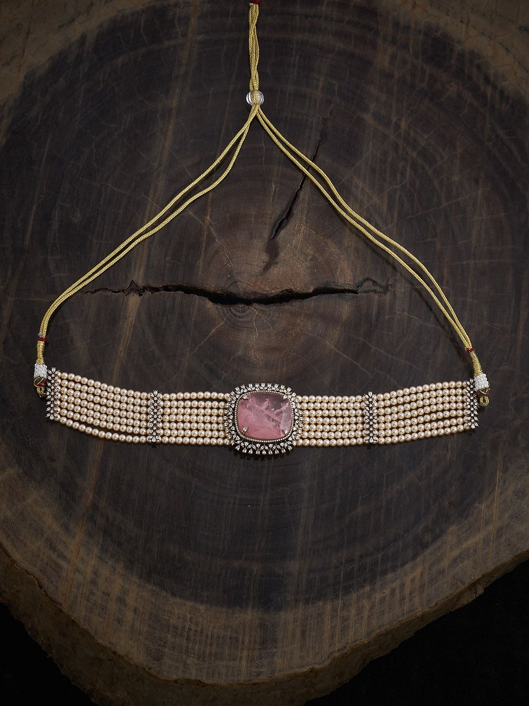

Kushal's Fashion Jewellery Gold-Plated Cubic Zirconia Studded Necklace
