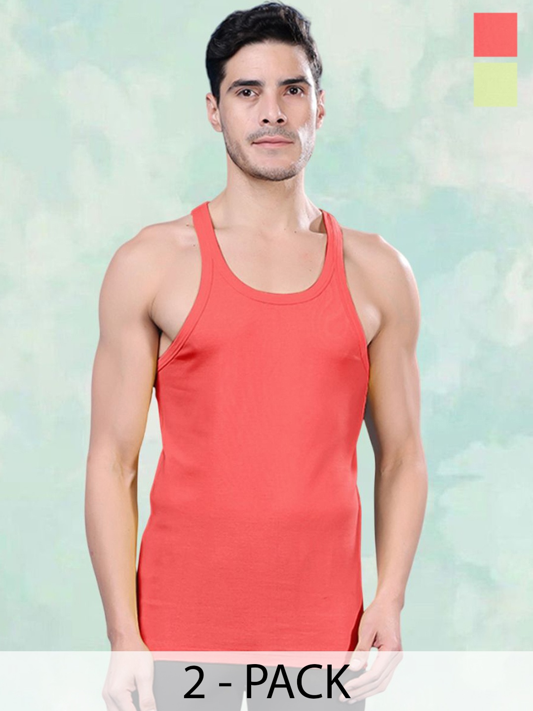 

FBAR Pack Of 2 Gym Vest FBCA-15-33, Peach