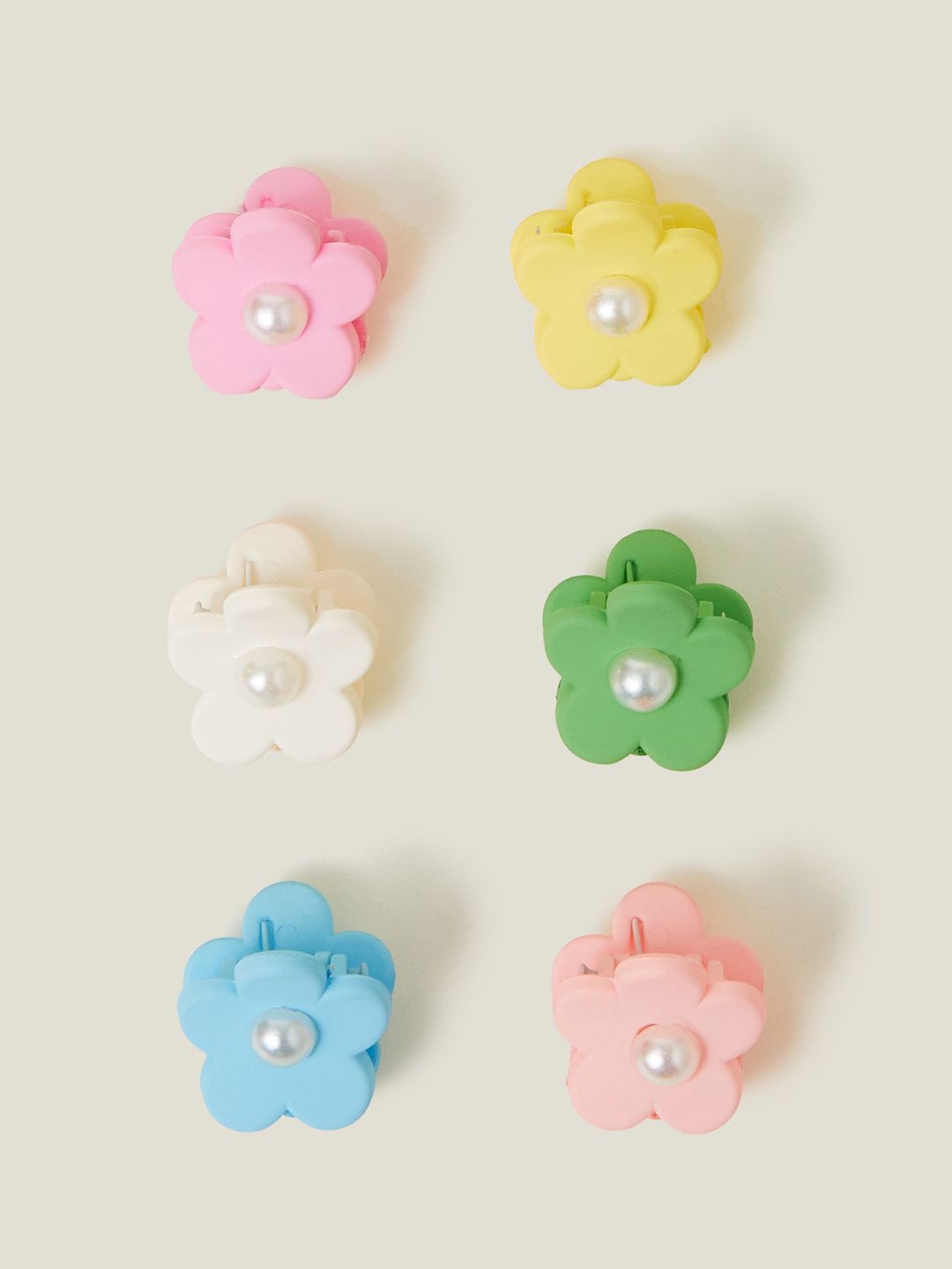 

Accessorize Girls Set of 6 Flower Designed Claw Clip, Multi