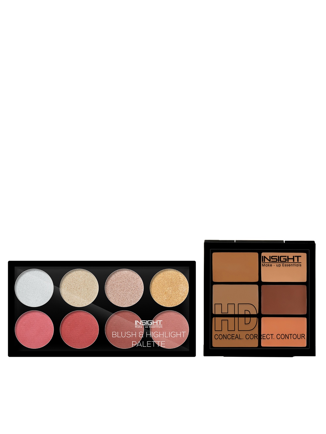 

Insight Cosmetics Set of HD Conceal.Correct.Contour Palette + Blush & Highlight Palette, Multi