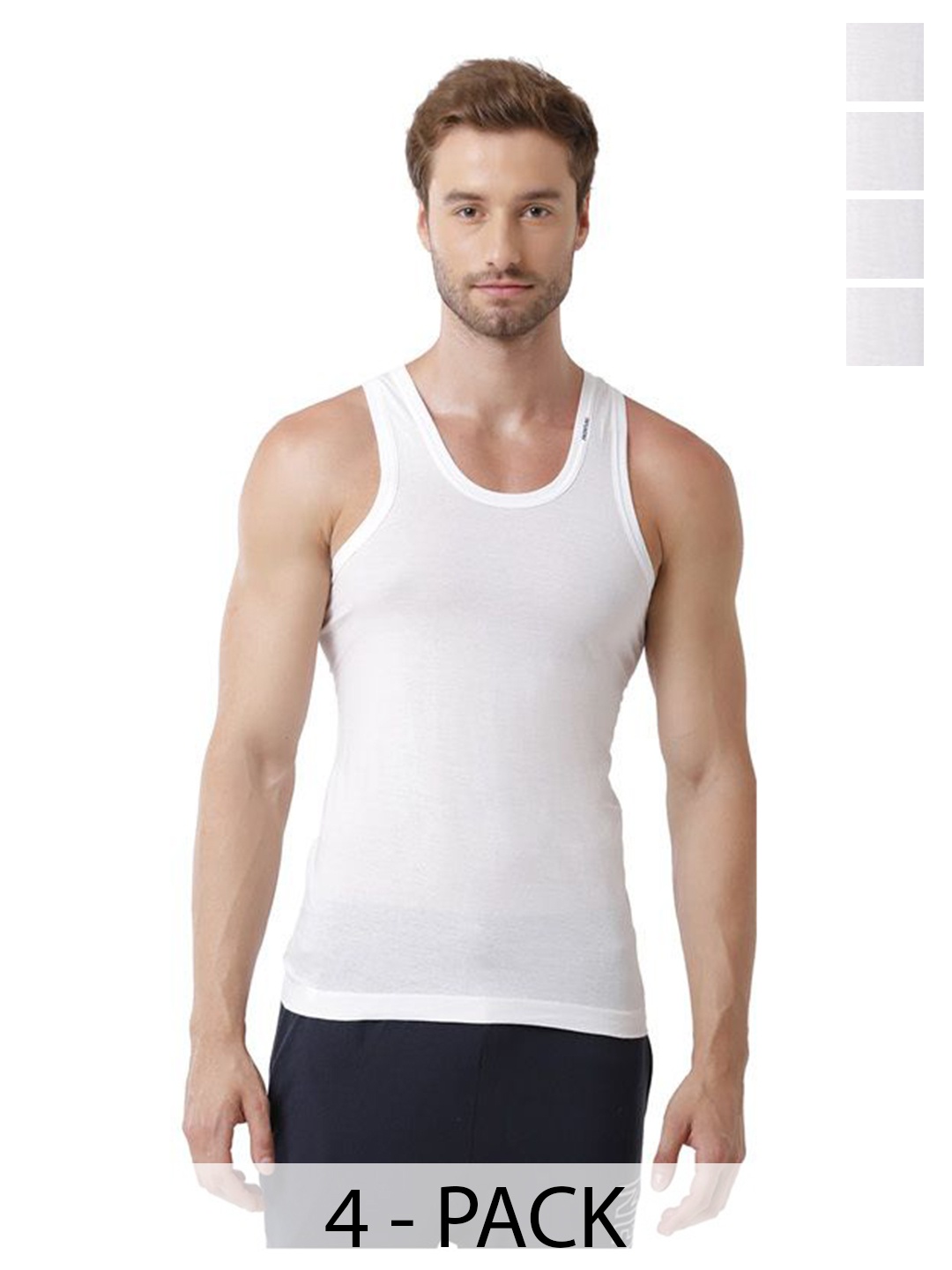 

Rupa Pack Of 4 Cotton Undershirt Vests Frontline-White-Vest-RN-4-80