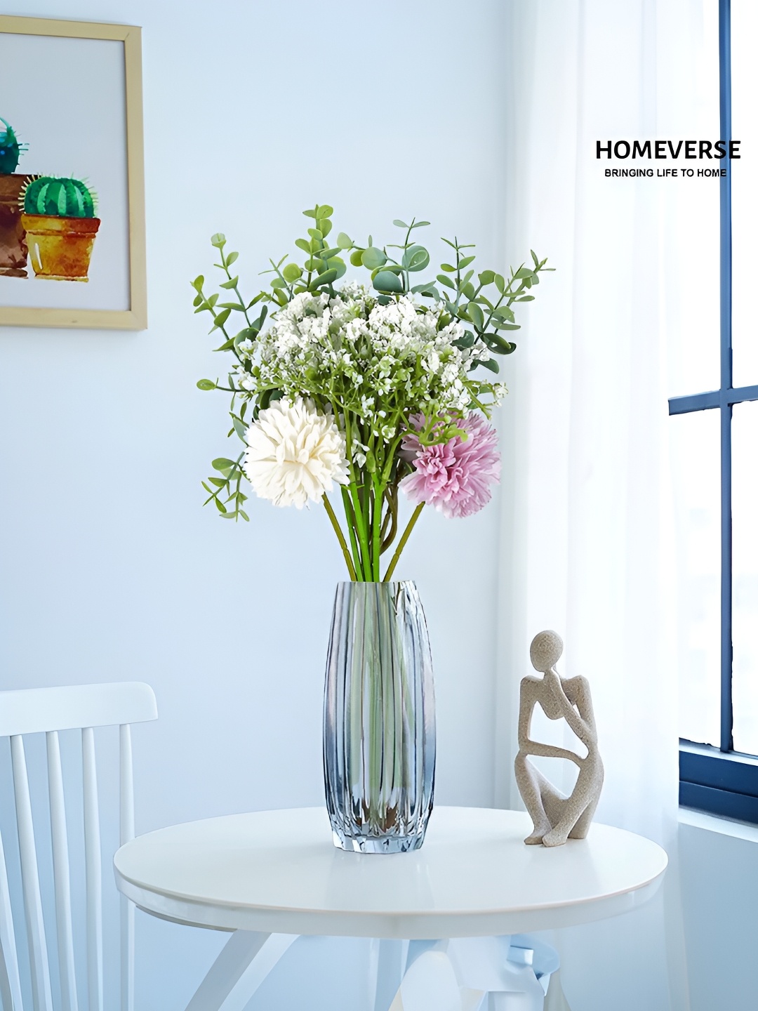 

LITVERSE Green And Pink 10 Pieces Artificial Plant