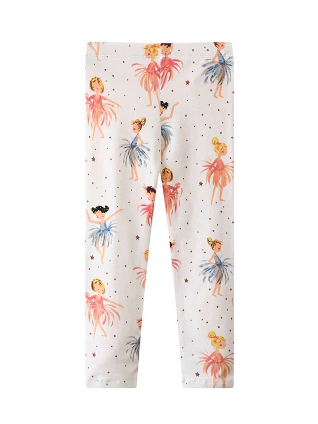 

LULU & SKY Girls Printed Ankle-Length Leggings, White