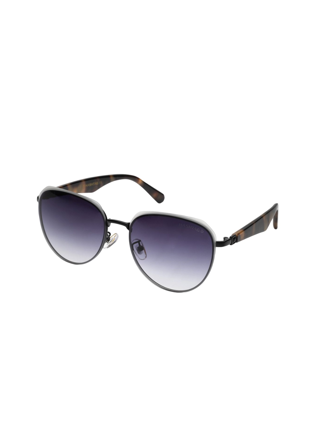 

HASHTAG EYEWEAR Women Oval Sunglasses with Polarised and UV Protected Lens SEVA-2A935-BLK, Purple