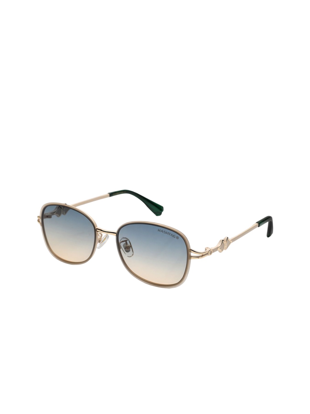 

HASHTAG EYEWEAR Women Square Sunglasses with Polarised and UV Protected Lens, Green