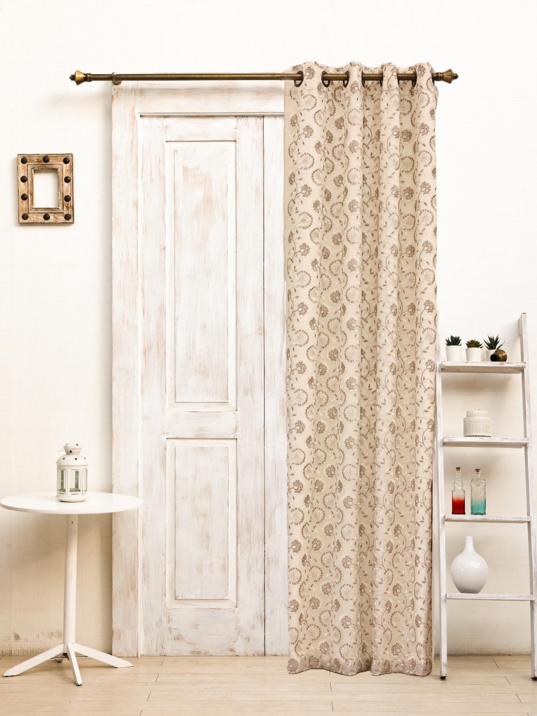 

Ariana Beige & Cream-Coloured Floral Door Curtain