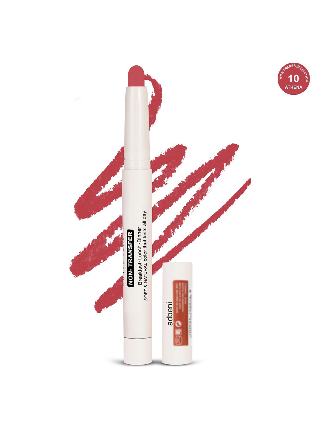 

Adbeni Non-Transfer Waterproof Matte Lip Crayon Lipstick - 3ml - Athena 10, Red