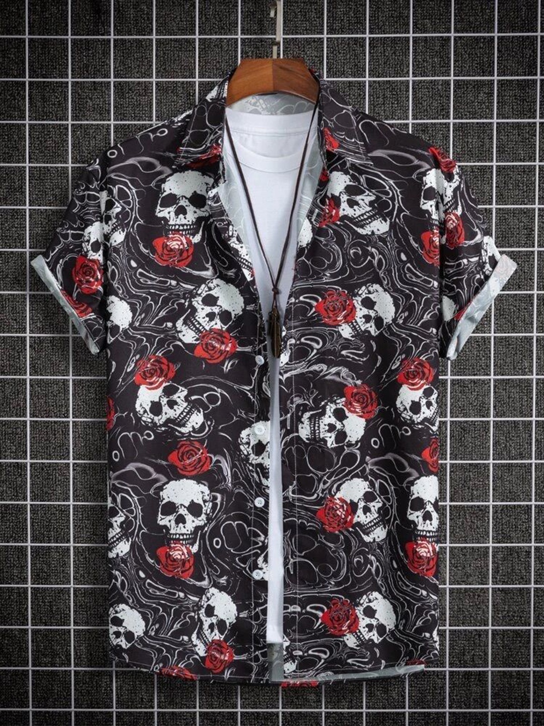 

Metronaut Men Standard Regular Fit Spread Collar Floral Printed Elastane Casual Shirt, Black