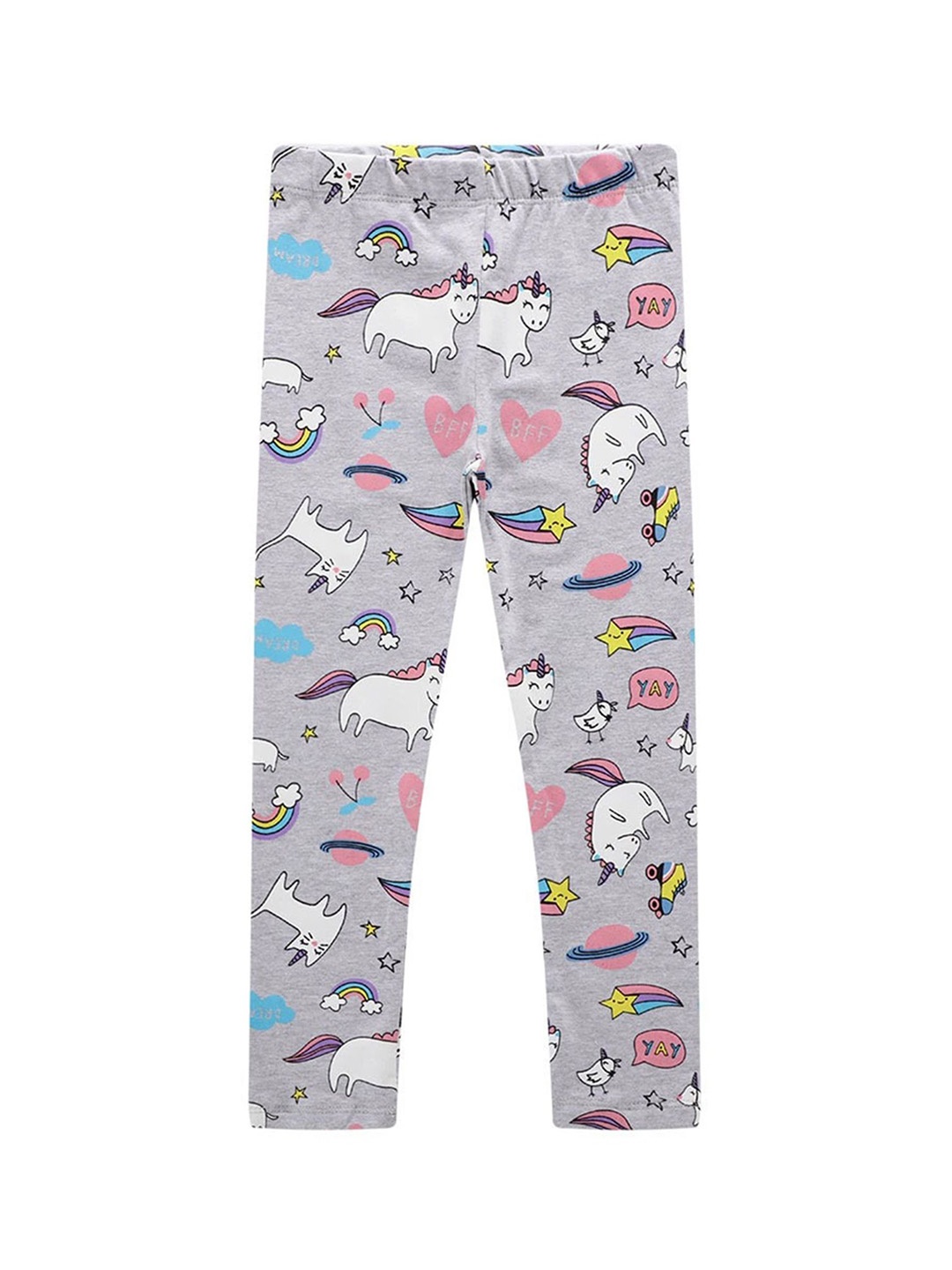 

LULU & SKY Girls Printed Ankle-Length Leggings, Grey