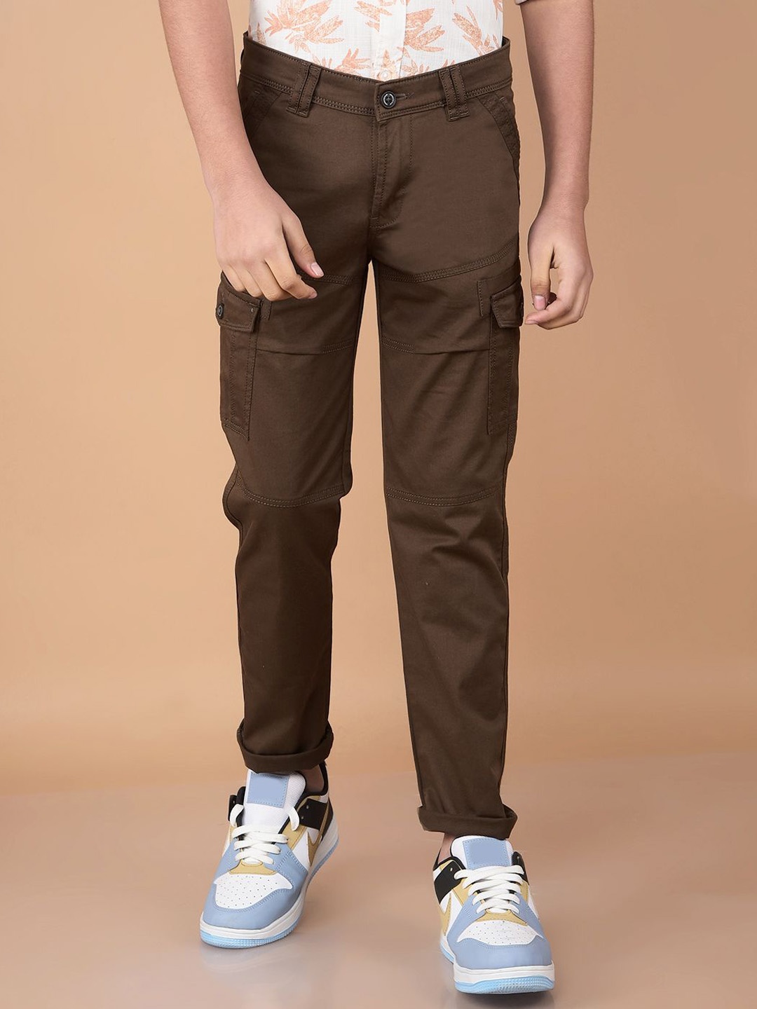 

Crimsoune Club Boys Cargos Trousers, Brown