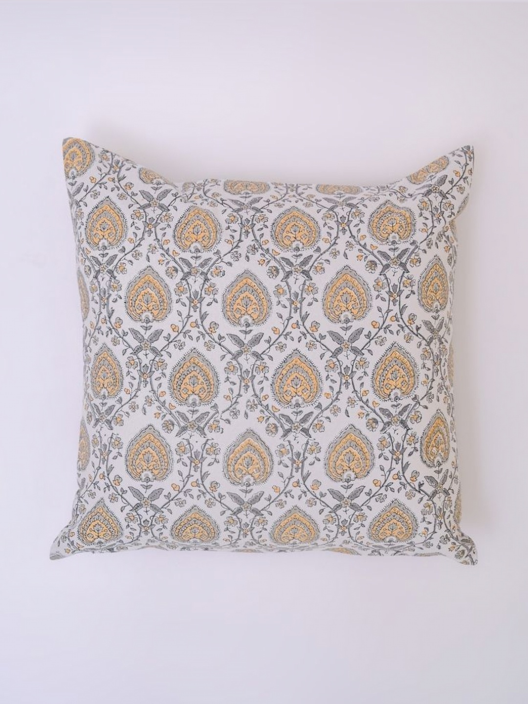 

Block N Style Aditi White & Yellow Floral Printed Square Cotton Cushion Covers