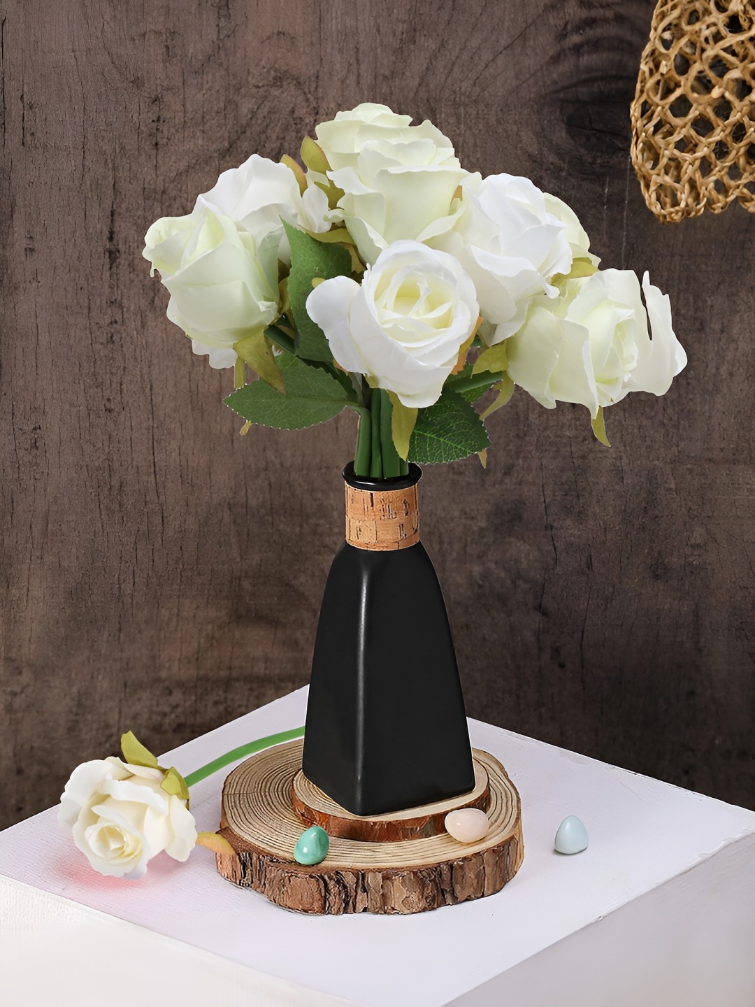 

LITVERSE White 12 Pieces Rose Artificial Flower