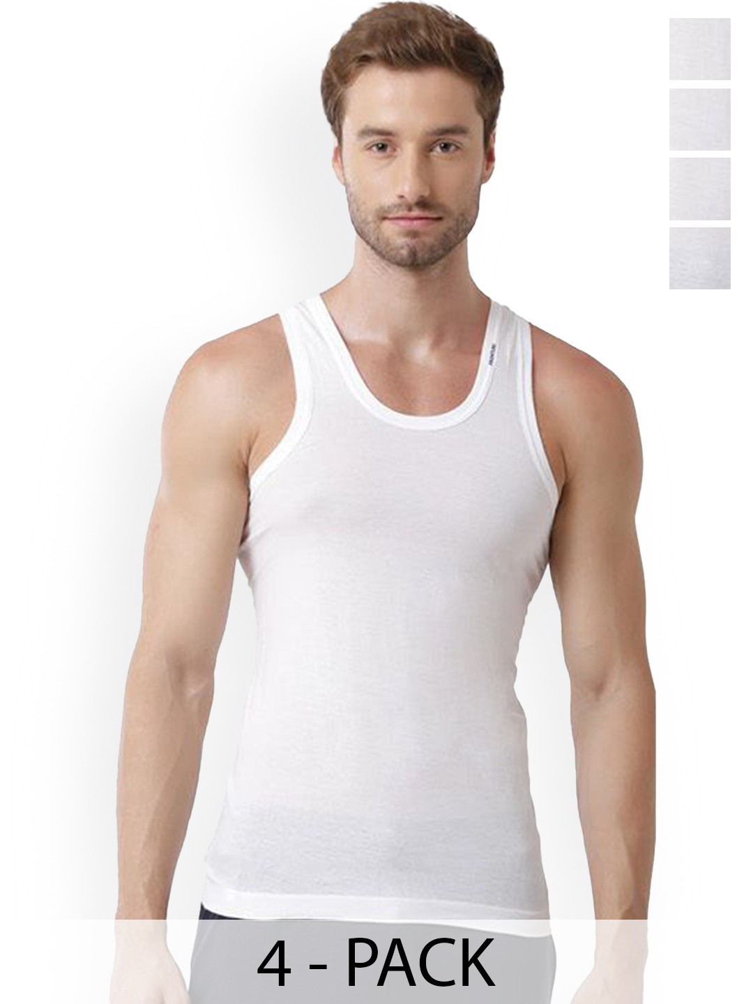 

Rupa Pack Of 4 Pure Cotton Innerwear Vests - Frontline-White-Vest-RN-4-105