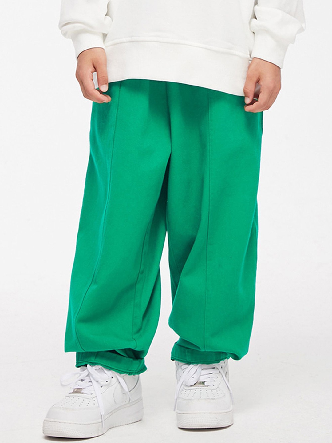 

LULU & SKY Girls Cotton High-Rise Trouser, Green