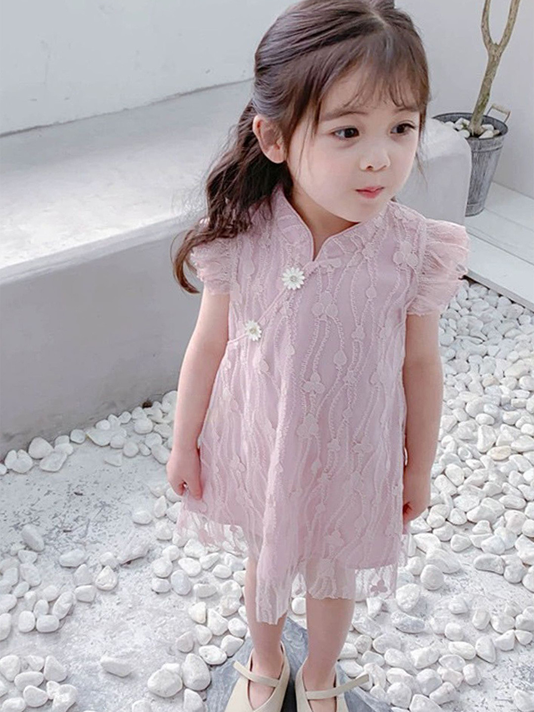 

LULU & SKY Girls Striped A-Line Dress, Pink