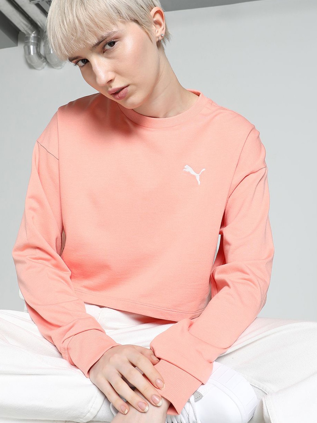 

Puma Crew Neck Relaxed Fit Sweatshirt, Pink