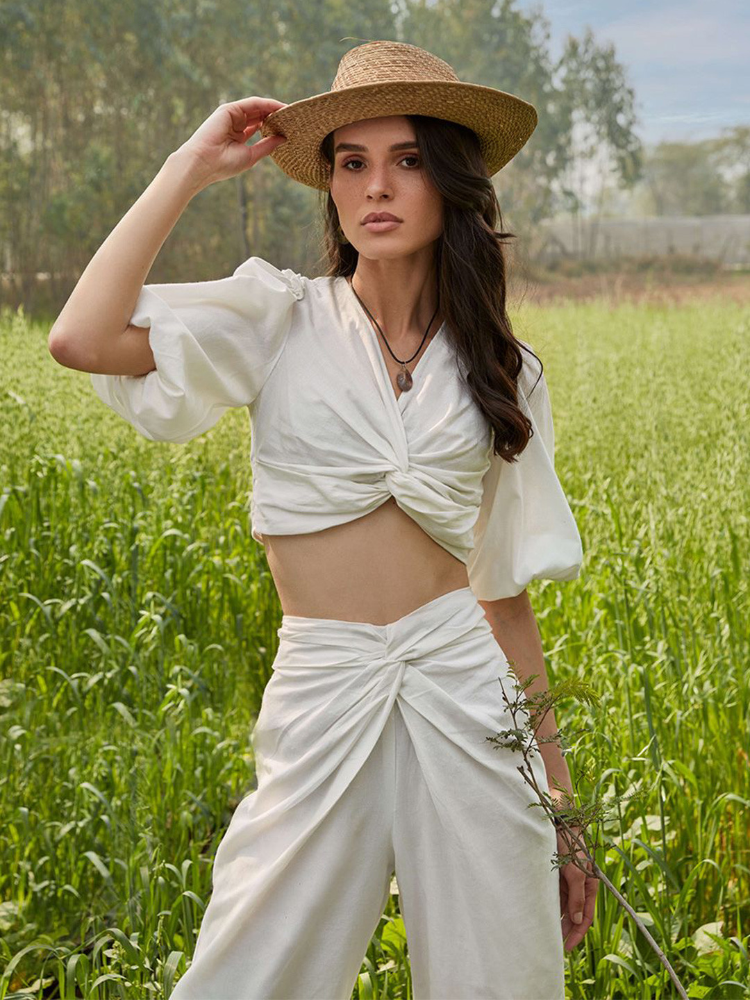 

Abhishti Women Pearly Knotted Top, White