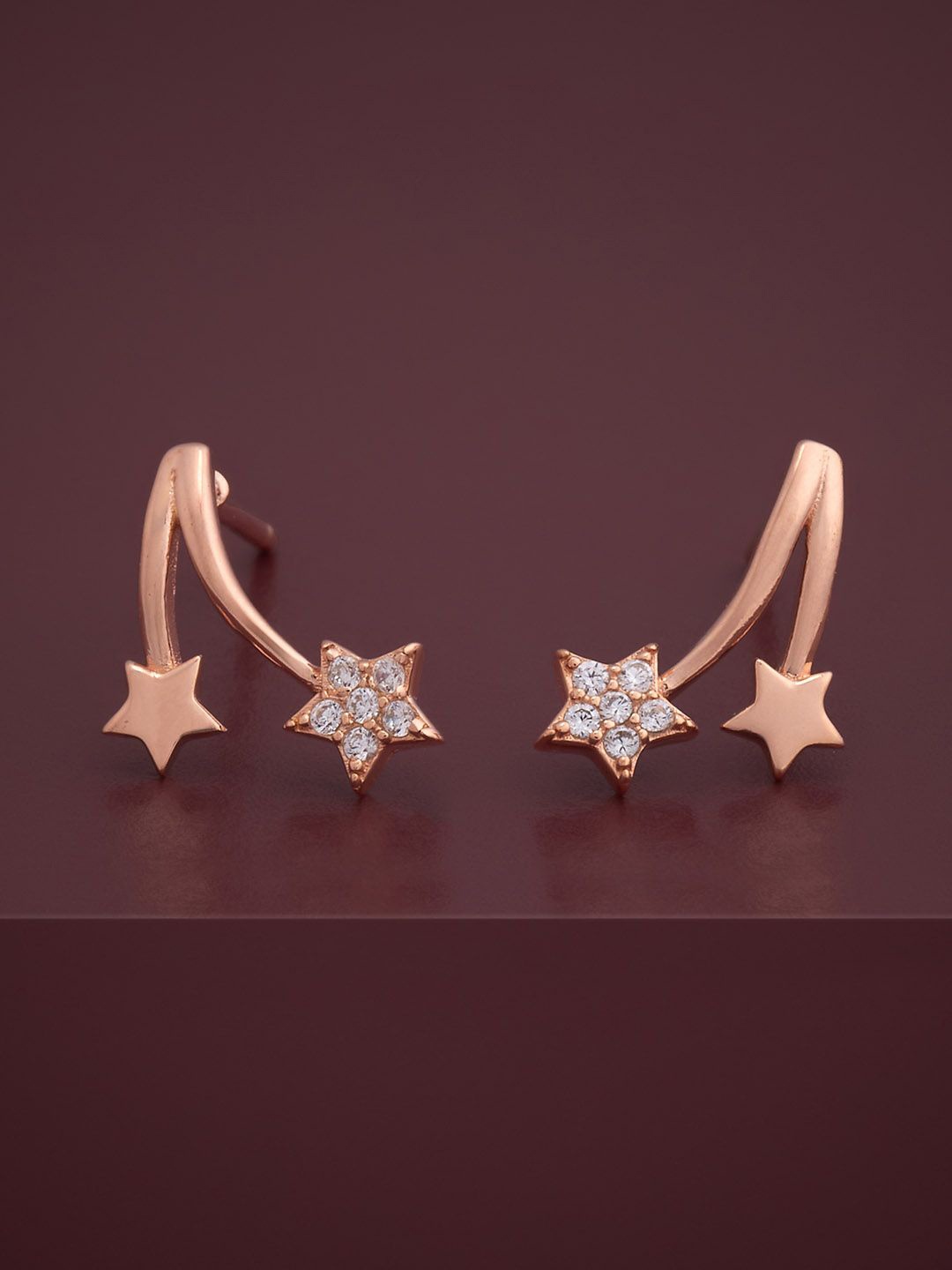 

Kushal's Fashion Jewellery 92.5 Silver Rose Gold-Plated Classic Zircon Studs