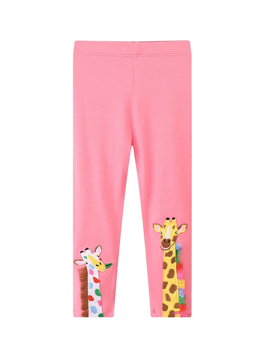 

LULU & SKY Girls Cotton Mid-Rise Leggings, Pink