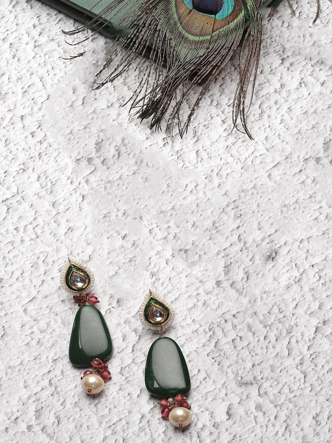 

DUGRISTYLE Contemporary Drop Earrings, Green