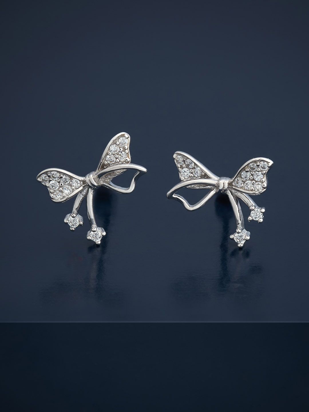 

Kushal's Fashion Jewellery 92.5 Silver Rhodium-Plated Classic Zircon Studs