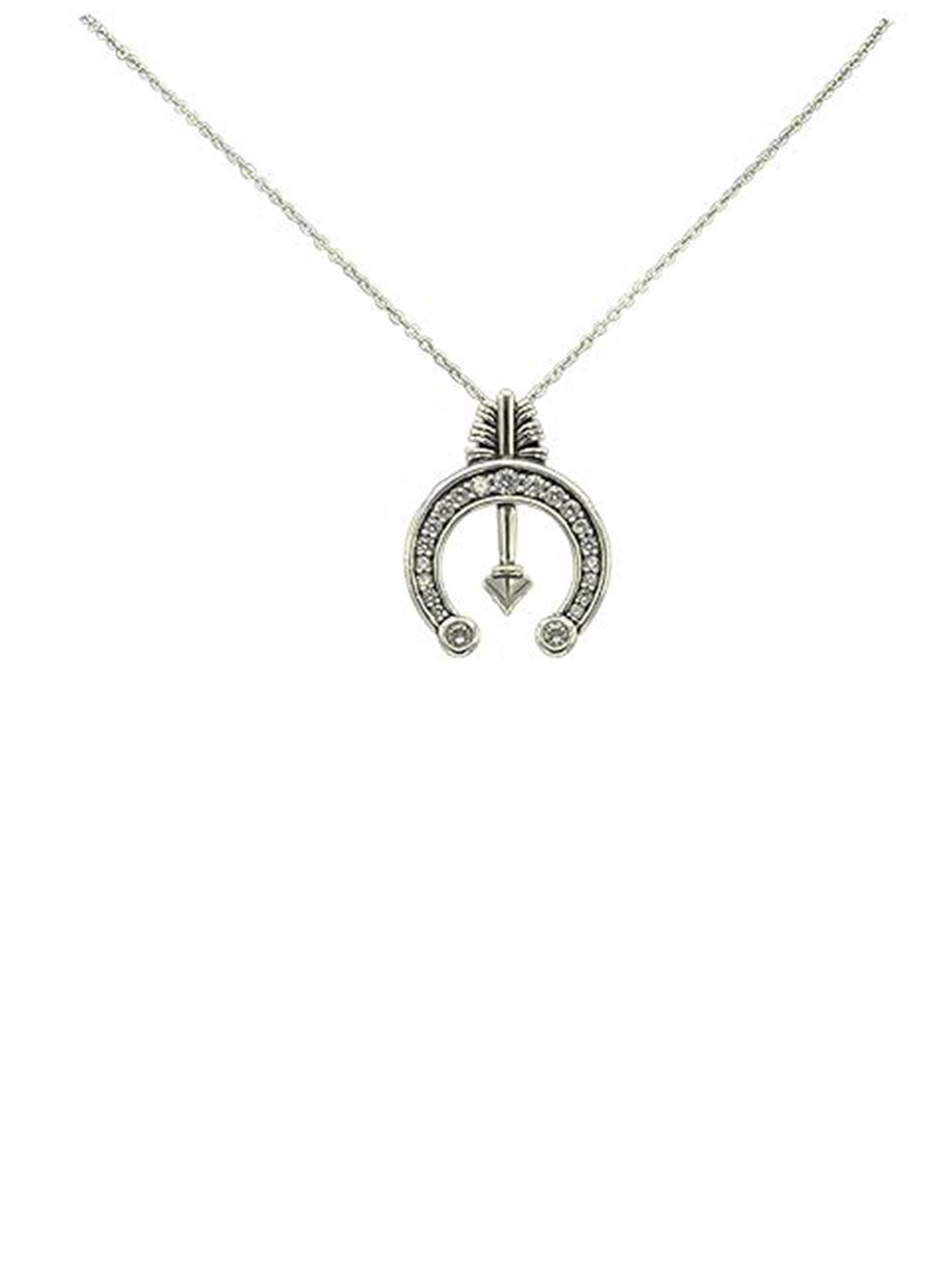 

ISHI New York Rhodium-Plated Celestial Horseshoe Pendant Necklace, Silver