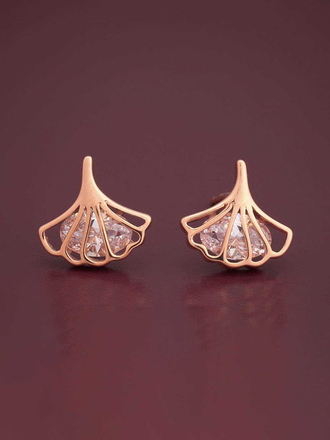 

Kushal's Fashion Jewellery 92.5 Silver Rose Gold-Plated Classic Studs