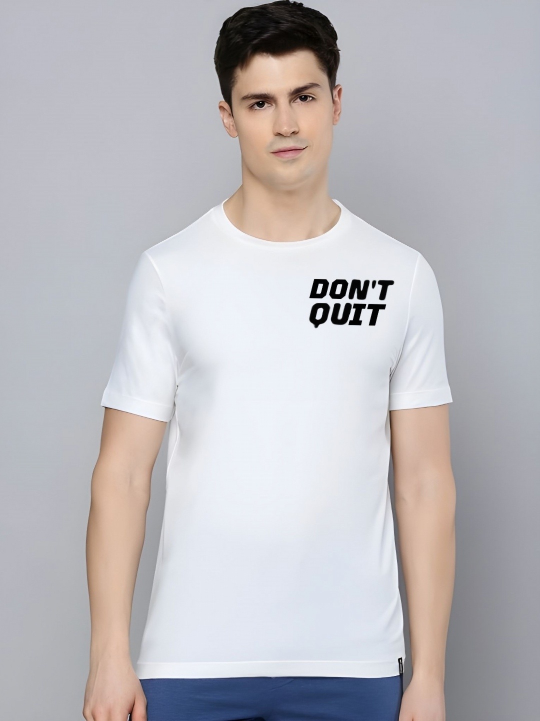 

Moda Rapido Men Typography Printed Round Neck Cotton T-shirt, White