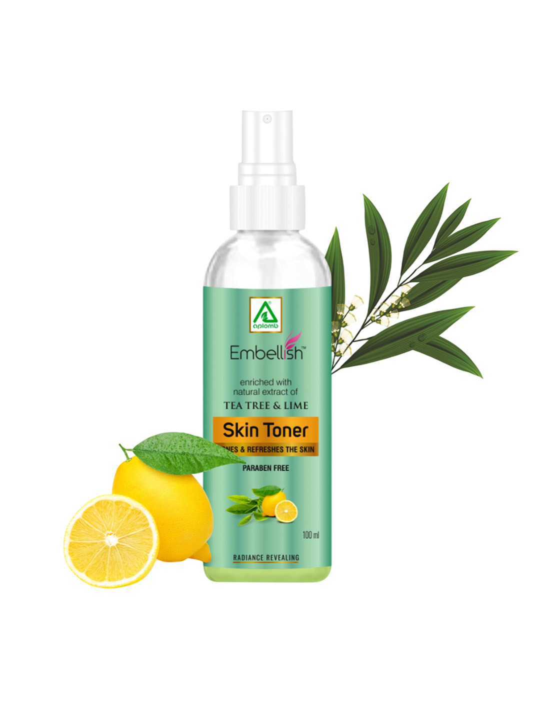

APLOMB Embellish Fresh Lime & Tea Tree Face Toner - 50 ml, Transparent