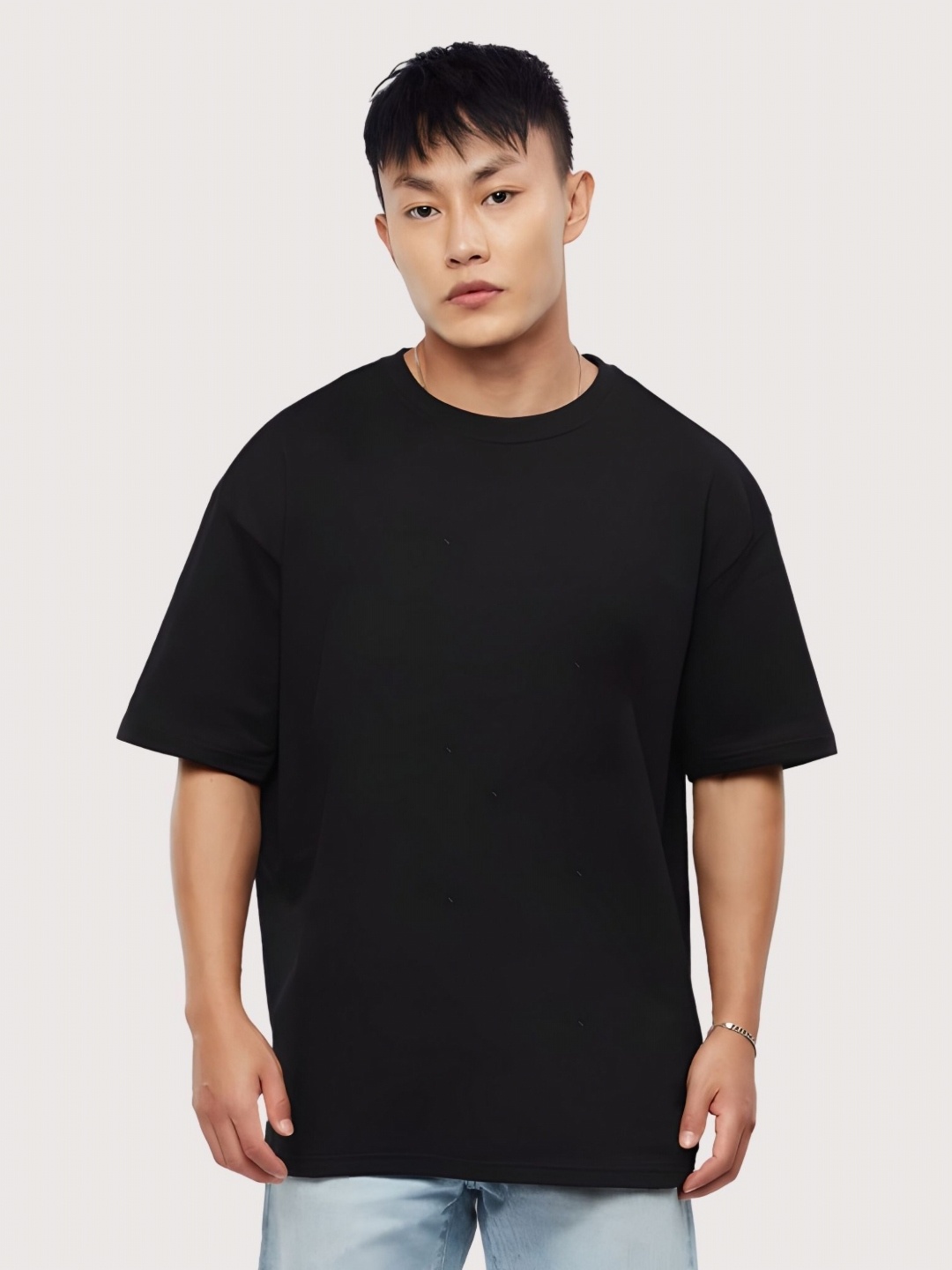 

Moda Rapido Men Graphic Printed Round Neck Cotton Oversized T-shirt, Black