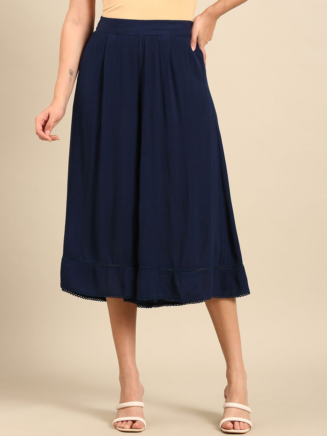

De Moza Women Culottes Indigo Blue Trousers