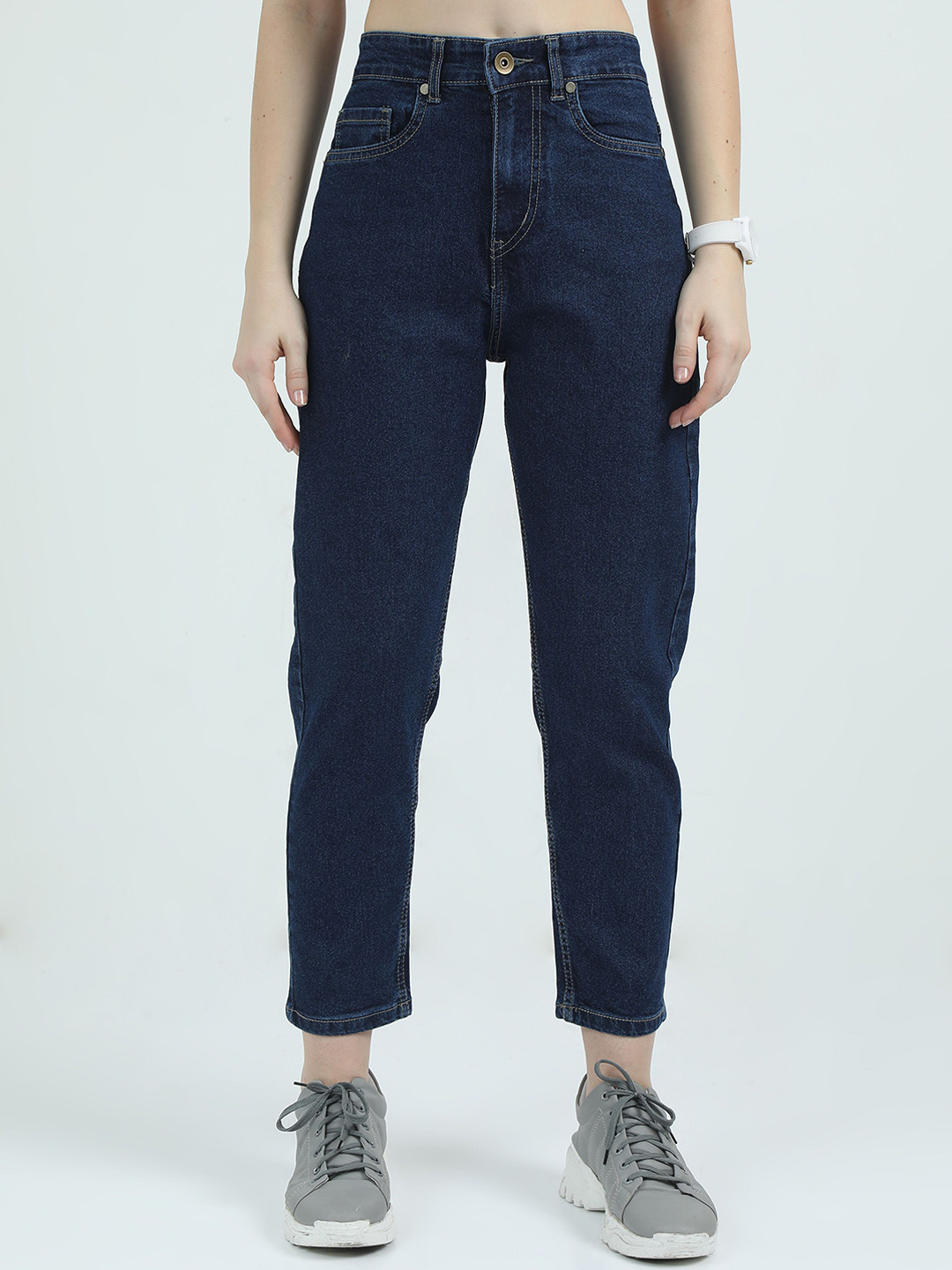 

ALTIVA Women Mom Fit High-Rise Jeans, Blue