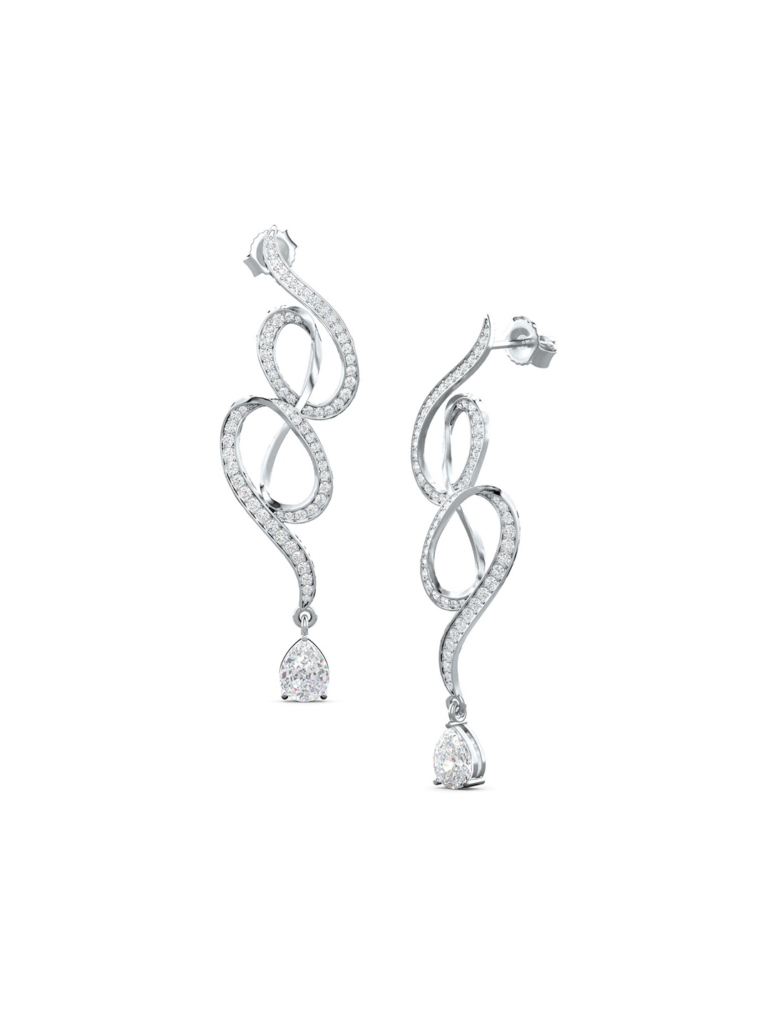 

Kicky And Perky 925 Sterling Silver Rhodium Plated Contemporary Drop Earrings