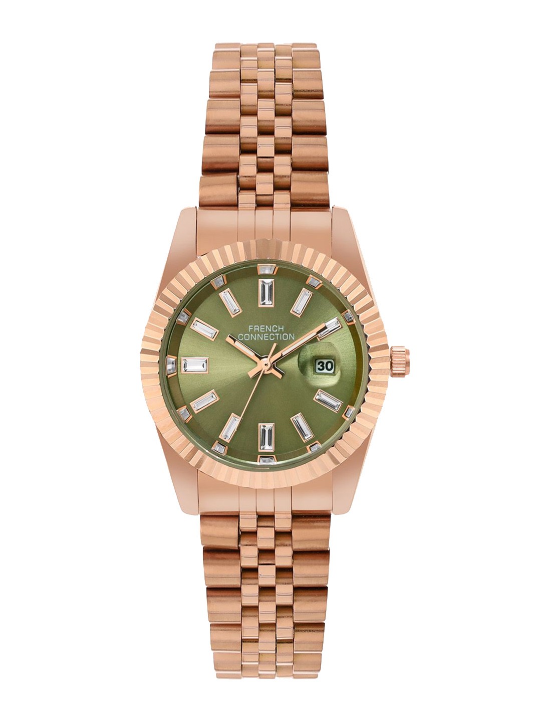 

French Connection Women Dial & Bracelet Style Straps Analogue Watch FCN0119NRGM, Green