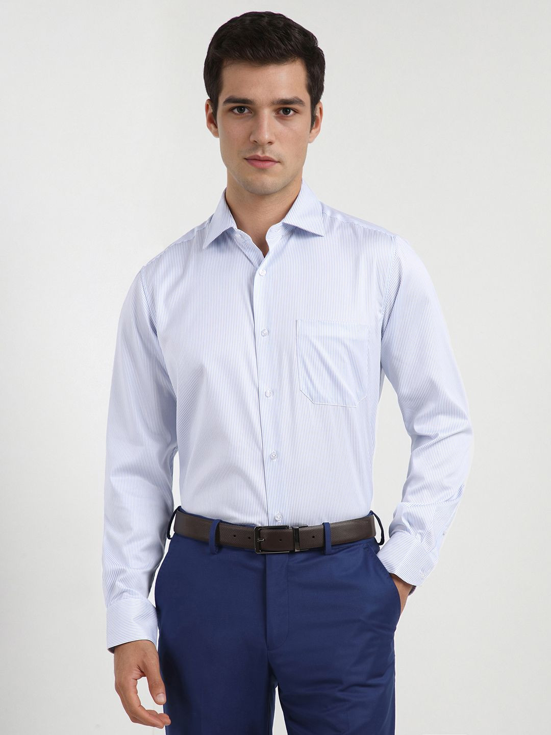 

Allen Solly Sport Men Cotton Vertical Striped Formal Shirt, White