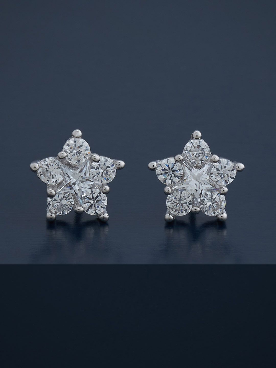

Kushal's Fashion Jewellery 92.5 Silver Rhodium-Plated Classic Studs