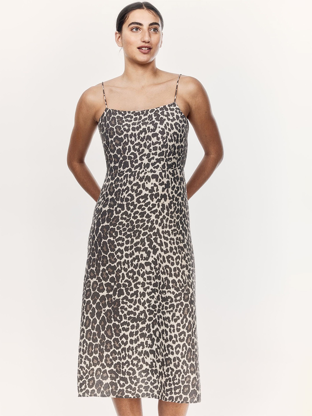 

H&M Midi Strappy Dress, Brown