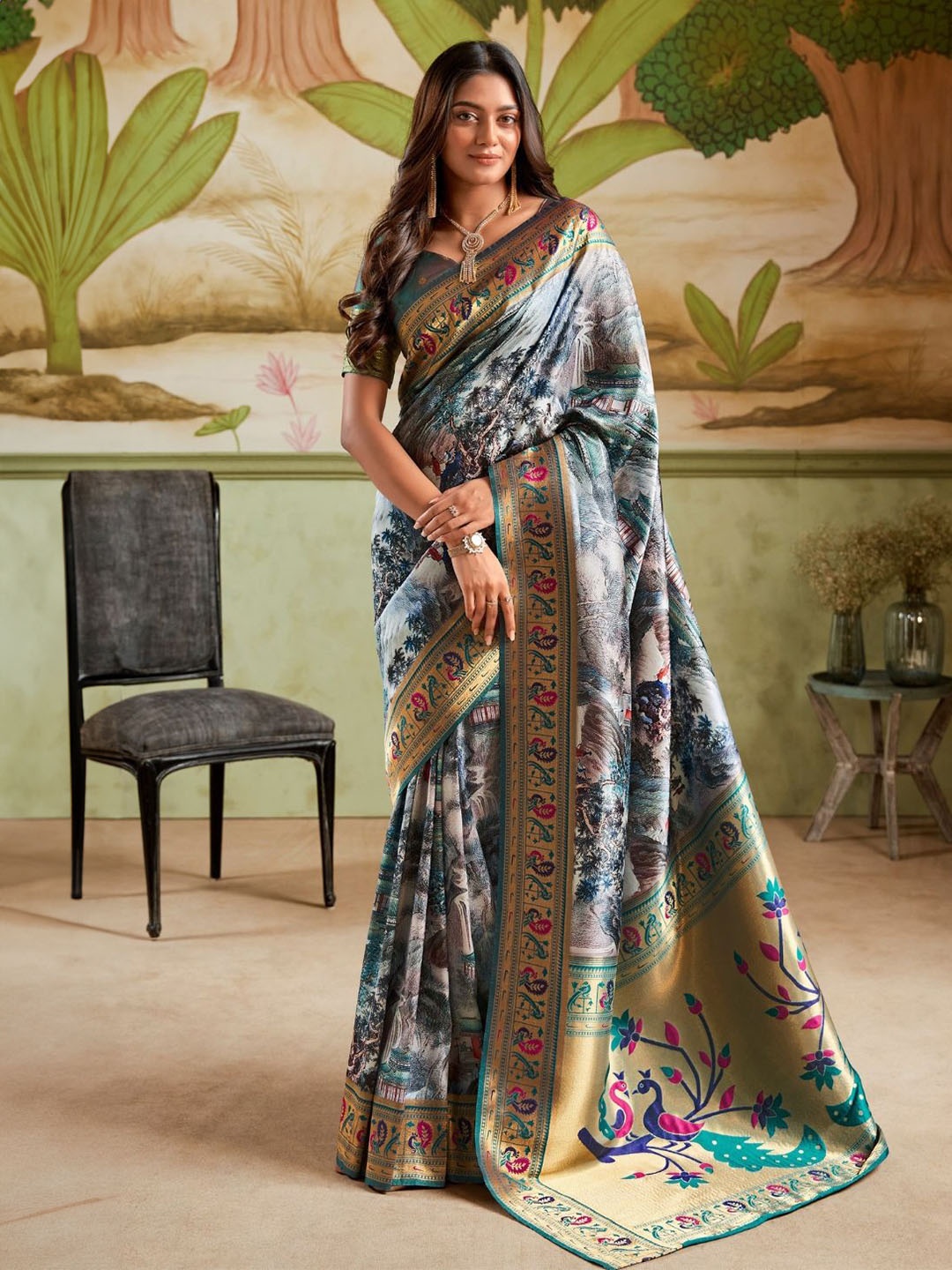 

DEVATITHI Blue Silk Saree