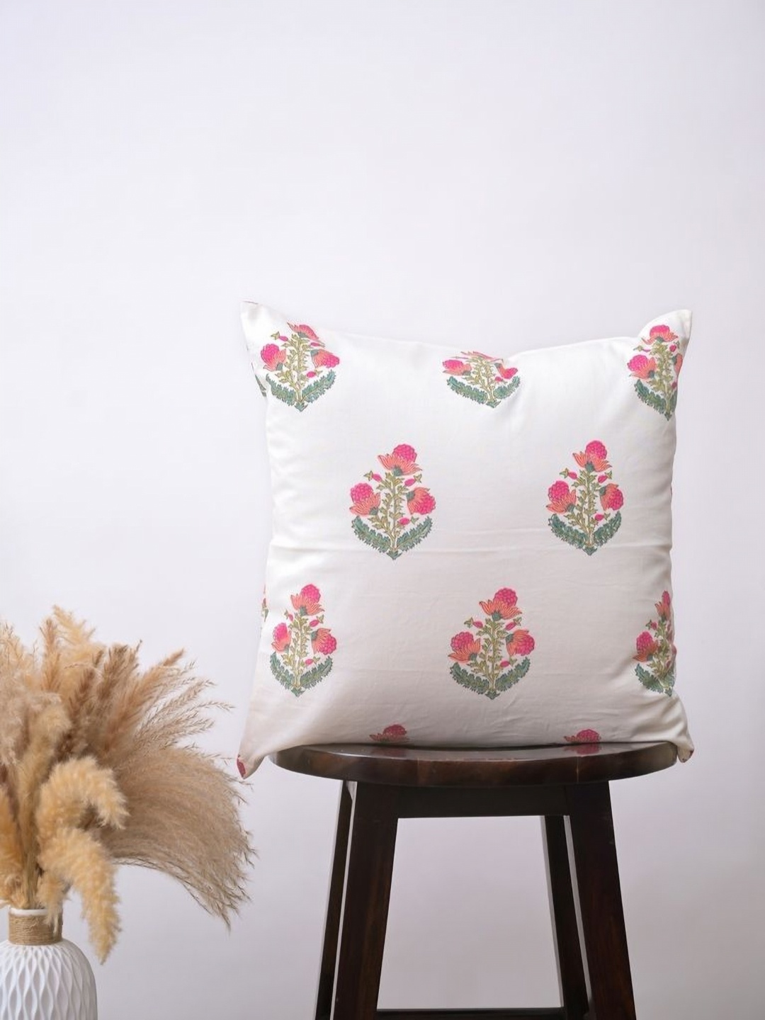

Block N Style Amonet White & Pink Floral Printed Square Cotton Cushion Covers