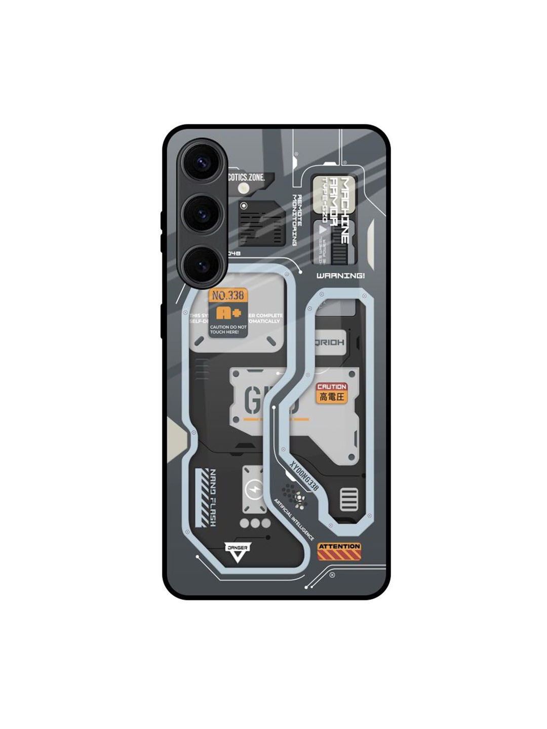 

QRIOH Retro Futuristic Printed Samsung Galaxy S24 Plus Back Case, Grey