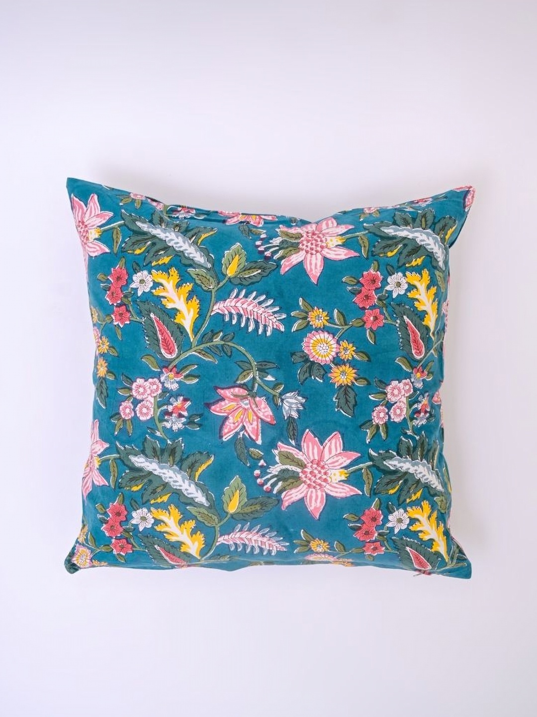 

Block N Style Eirene Green & Blue Floral Printed Square Cotton Cushion Covers