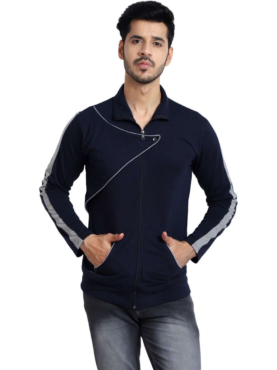 

Black Collection Men Solid Slim Fit T-shirt, Navy blue