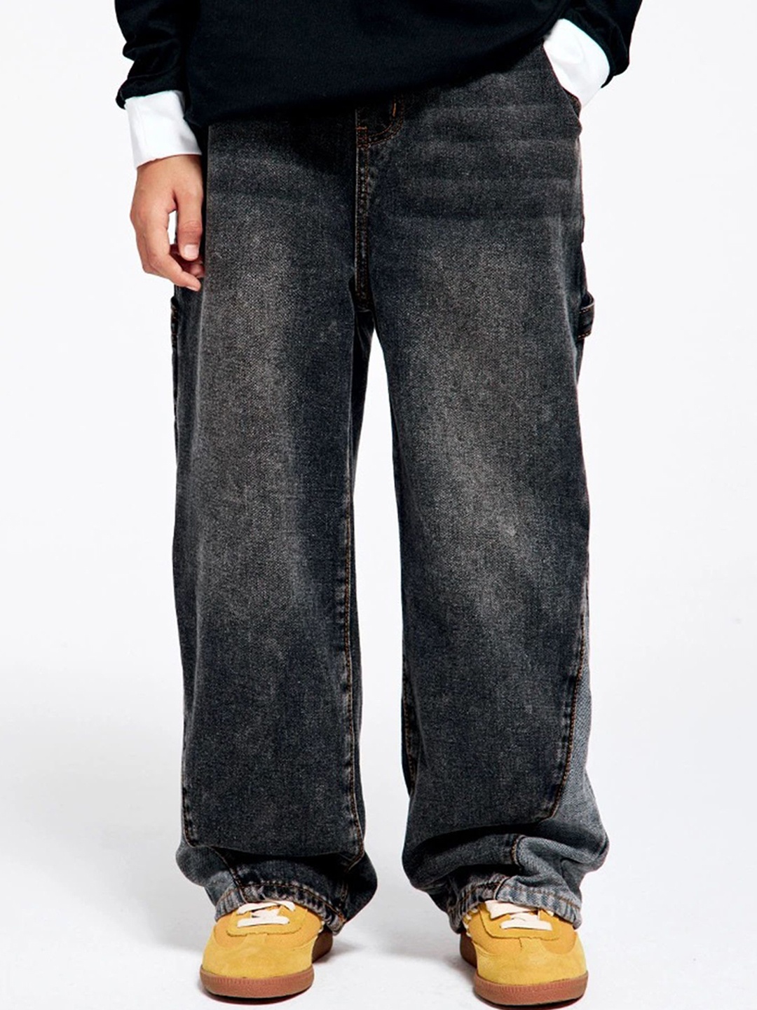 

LULU & SKY Boys Regular Fit High-Rise Mildly Distressed Light Fade Non Stretchable Jeans, Multi