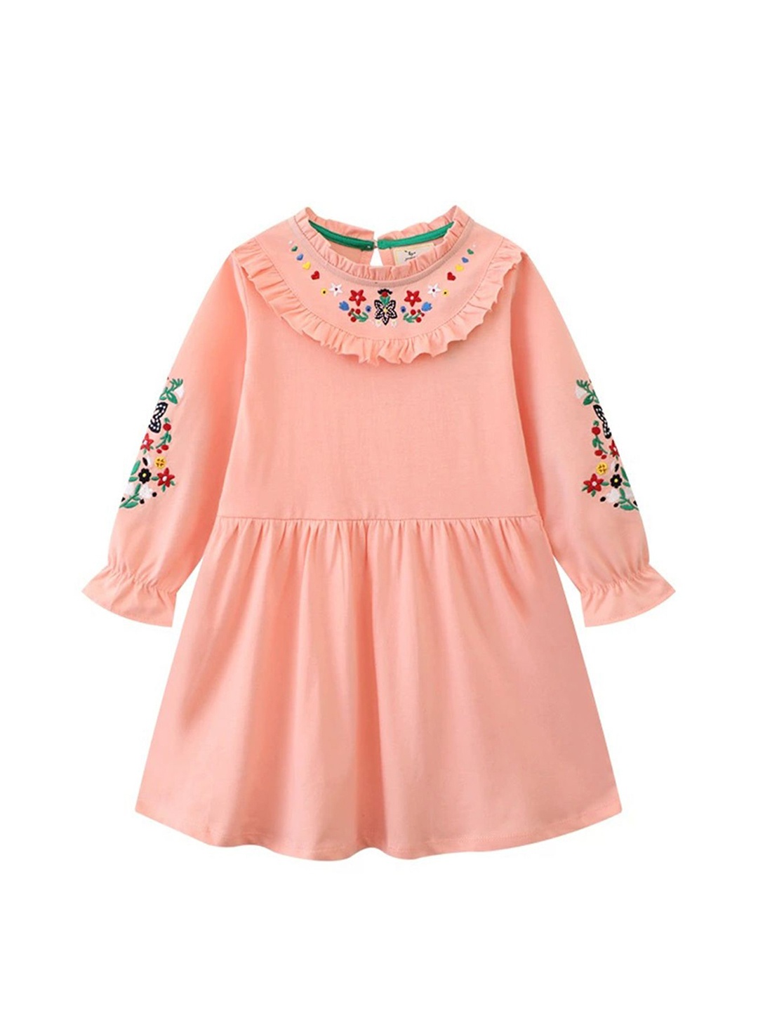 

LULU & SKY Girls Embroidered Nightdress, Peach