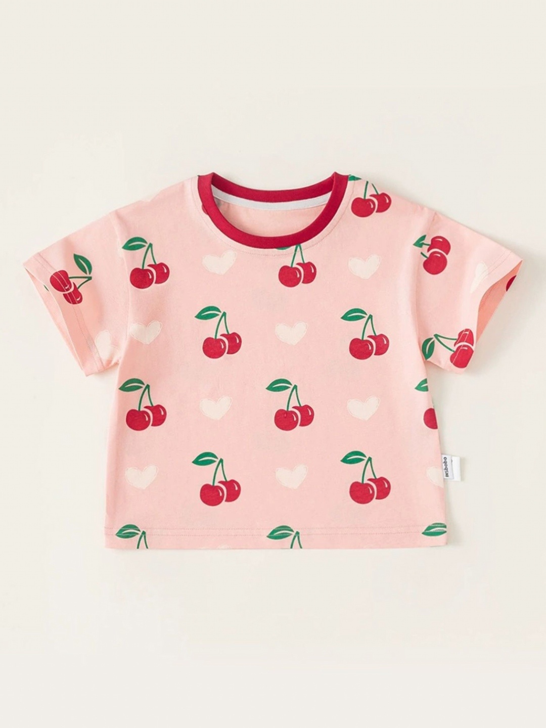 

LULU & SKY Girls Conversational Printed Round Neck Cotton T-shirt, Pink