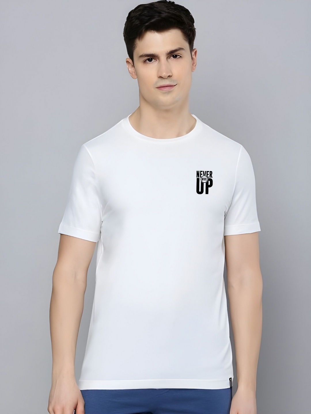 

Moda Rapido Men Typography Printed Round Neck Cotton T-shirt, White