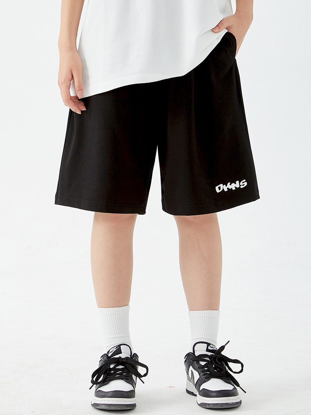 

LULU & SKY Kids High-Rise Relaxed Fit Shorts, Black