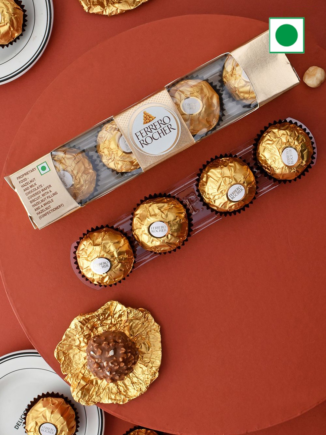 

RawFruit 4 Pcs Ferrero Rocher Chocolate Gift (50 Grams), Gold