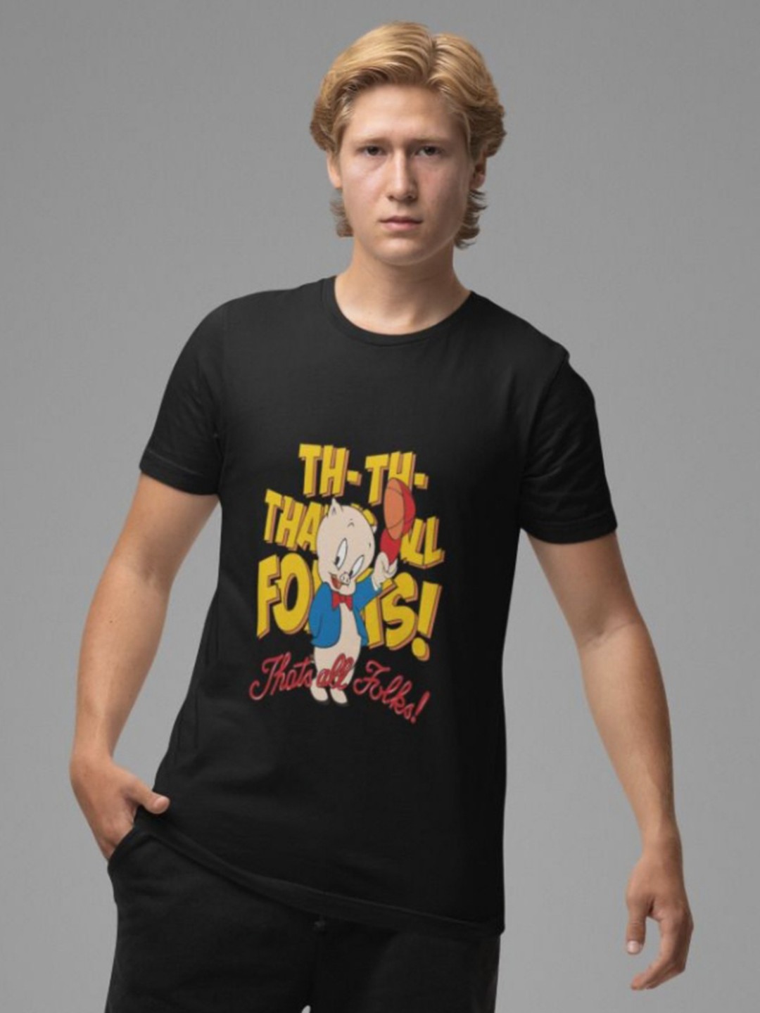 

Black Collection Men Graphic Printed Round Neck Cotton T-shirt