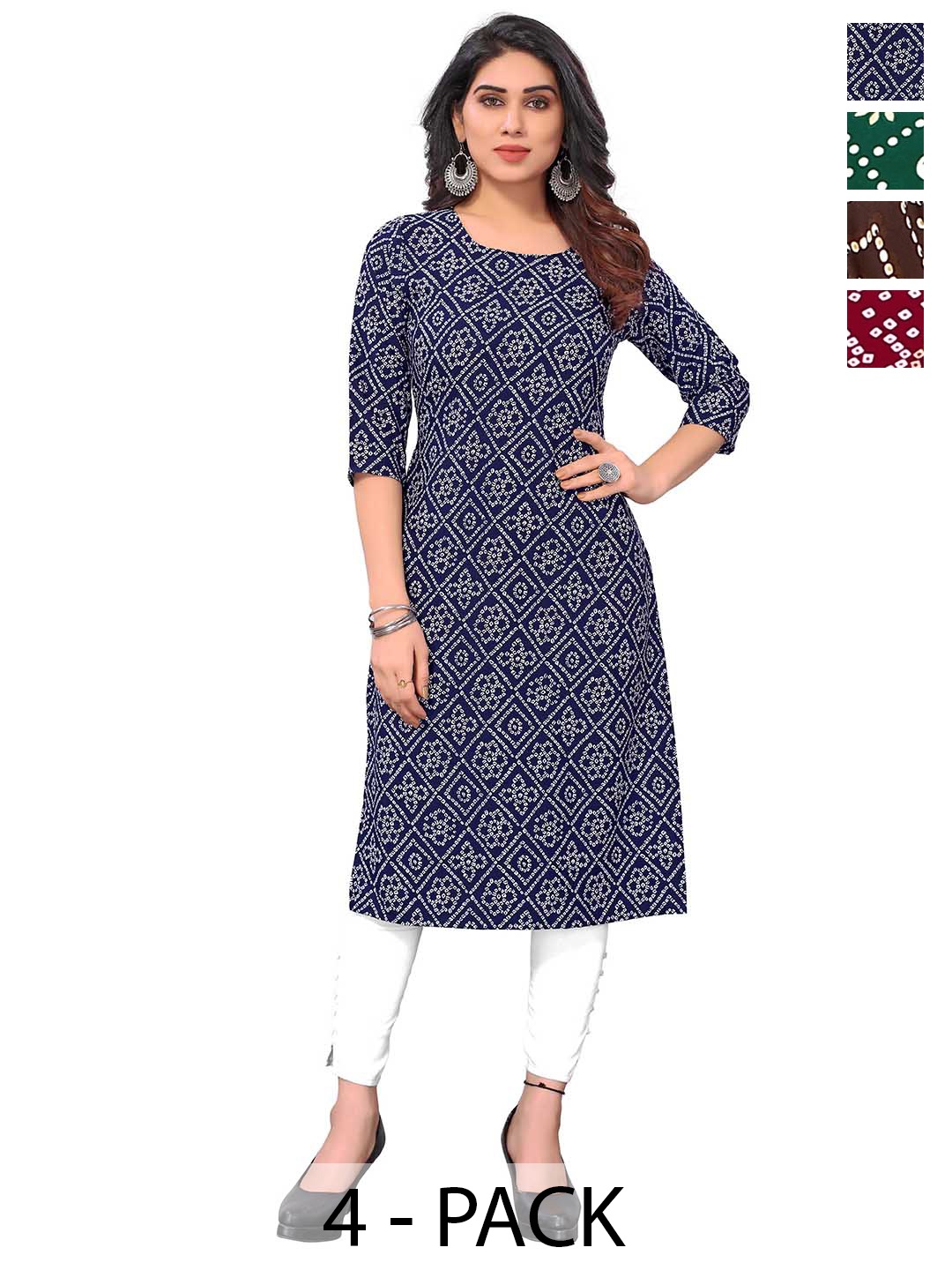 

KETAKI FASHION Women Geometric Printed Crepe Kurta, Multi